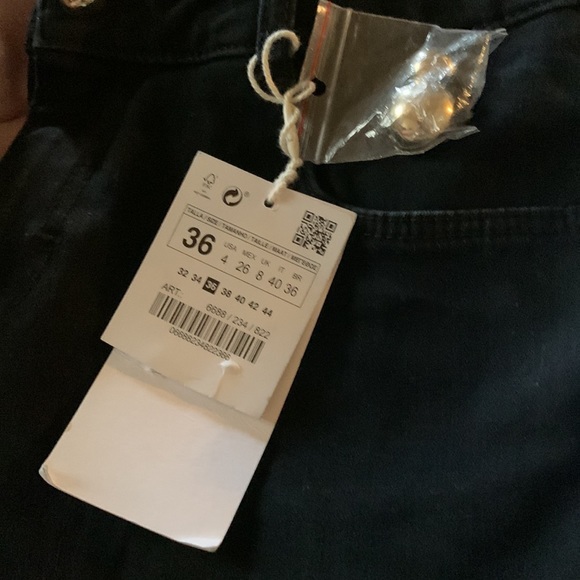 ZARA TRAFALUC CROPPED SKINNY JEANS ANKLE GOLD BUTTONS SIZE 4 - Picture 10 of 13